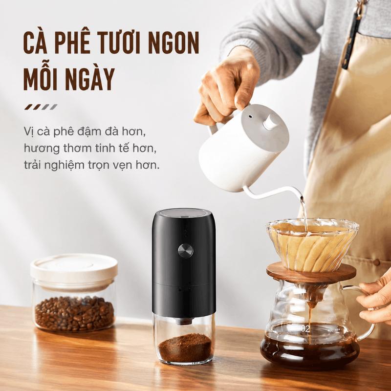 Máy xay cà phê điện cầm tay, xay hạt tự động, sạc USB, mang theo du lịch