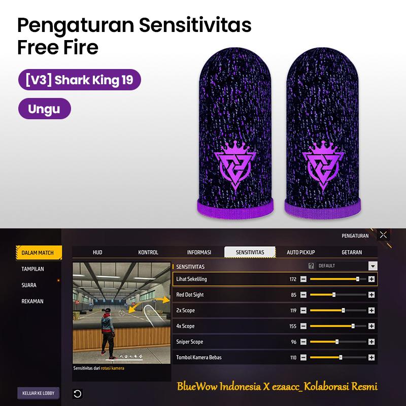 ‌BlueWow V4 Ice SilkFinger Sleeve/Pro Lengan Jari- Putih Sarung Jari Gaming Generasi Baru - Material Ice Silk/Shark Gaming-Material Nanofiber Premium | High Sensitivity & No Miss Touch | Anti-Sweat + Screen Safe untuk Garena/PUBG/MLBB