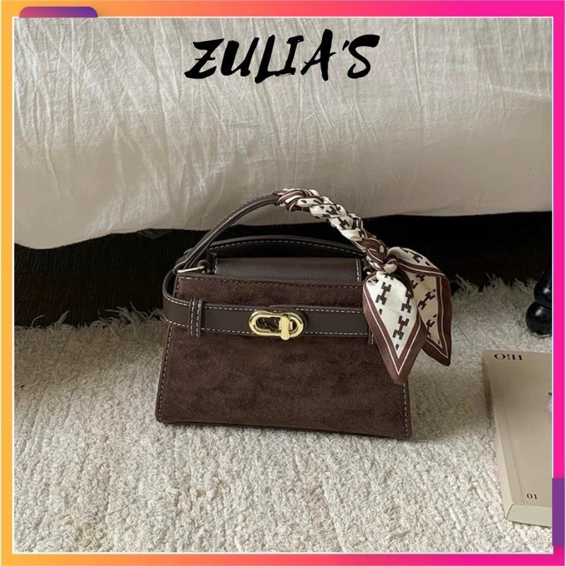  Tặng Khăn Lụa Ngẫu Nhiên  Túi Xách Nữ Sang Trọng Da Lộn Khoá Vàng Xinh Size 19cm Vừa Đt,Đi Chơi Đi Caffe 