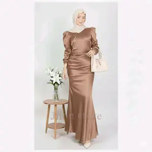 ELORA DRESS SATIN SILK TERBARU 2026, DRESS SATIN GAMIS LEBARAN, BRIDESMAID KONDANGAN KEKINIAN SIMPEL