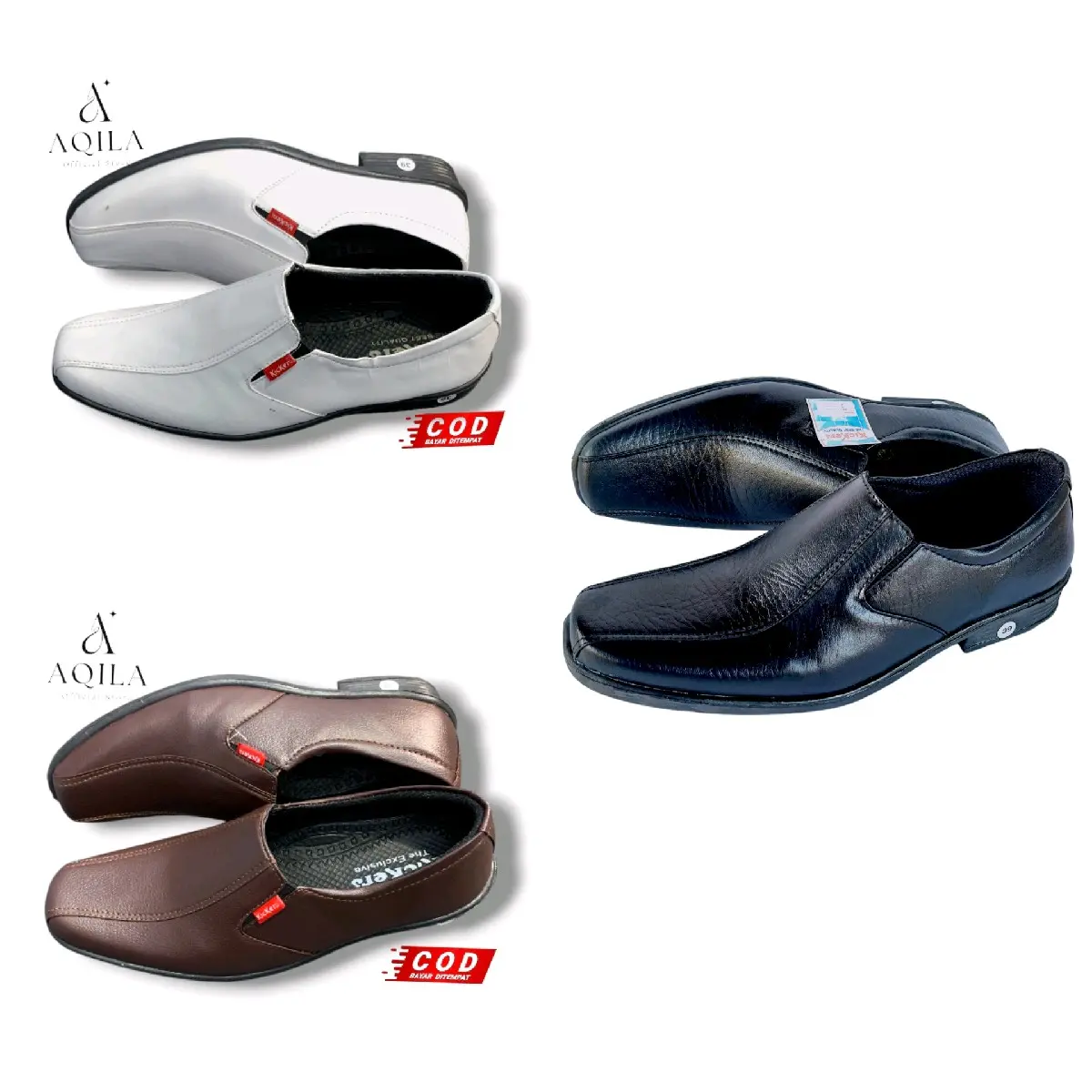 Sepatu Pantofel pria slip on santai kulit sintetis Shoes Kerja Kasual formal Flat