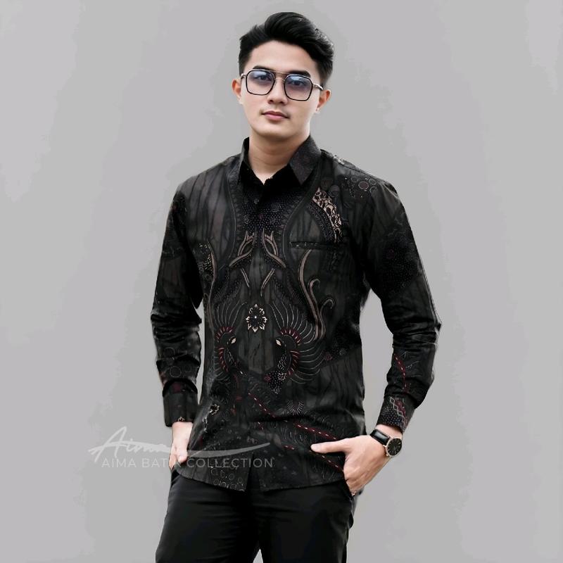 Baju Batik Pria Keren Kemeja Batik Pria Lengan Panjang Batik Seragam Ukuran M L XL XXL Katun 5
