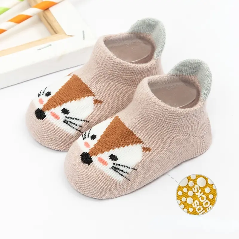 Tất Trẻ Em Bé Bằng Vải Bông, Thiết Kế Hoạt Hình Dễ Thương, Không Trơn Trượt, Thích Hợp Cho Trẻ Từ 0-5 Tuổi, Tất Đi Trong Nhà, Tất Mùa Xuân Và Mùa Thu 5