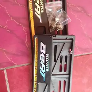 Cover Plat Nomor Motor - Dudukan Plat Nomor Motor List Warna + Stiker Hologram Honda Beat Motorcycle