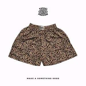 Celana Boxer Motif Leopard Katun Lembut Unisex Shorts Pendek Nyaman Santai