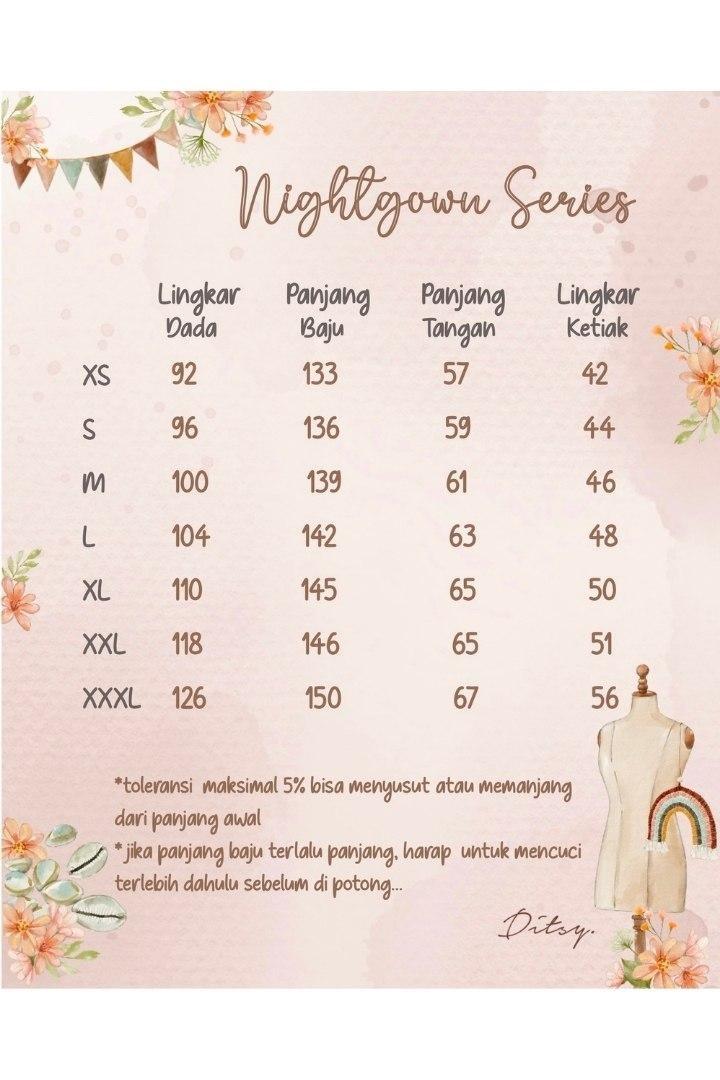 Product Introduction of Asha Dark Purple (S) Nightgown Ditsy edisi Maret 2024 0