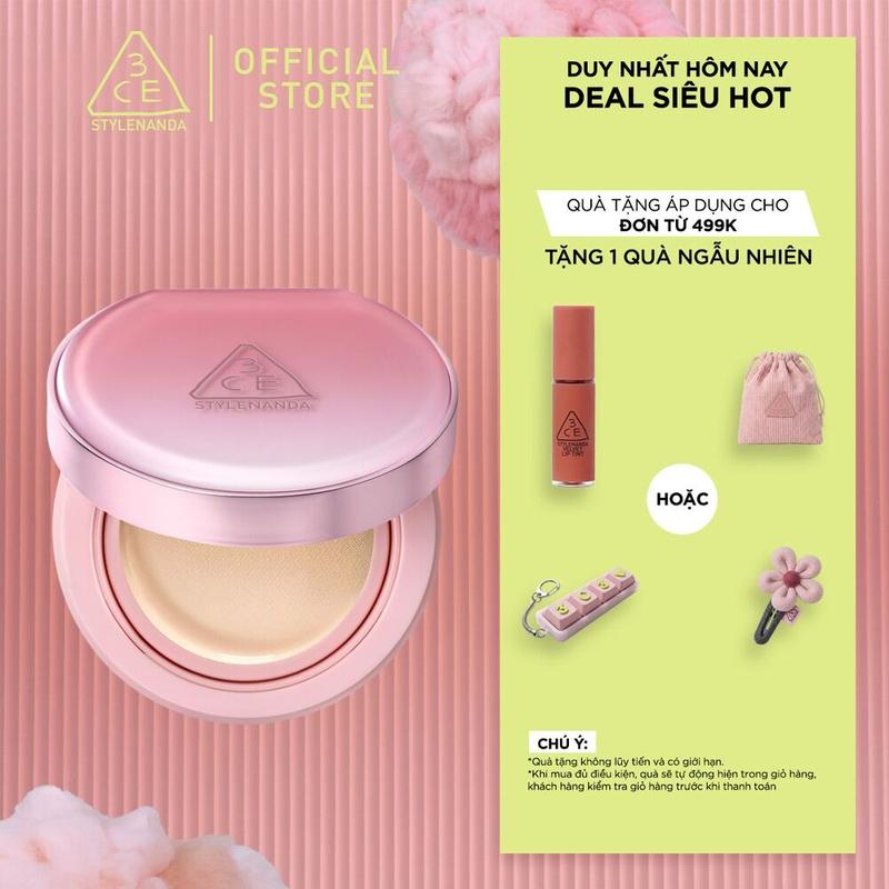 Phấn nước giúp da sáng tự nhiên 3CE Fitting Mesh Cover Cushion 11g