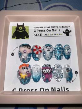 Product Review of [13.8-SD] 11 fingers  interchangeable Handmade Nail Press On Nails  IF you buy more ,surprise more! from ~**🐽 2