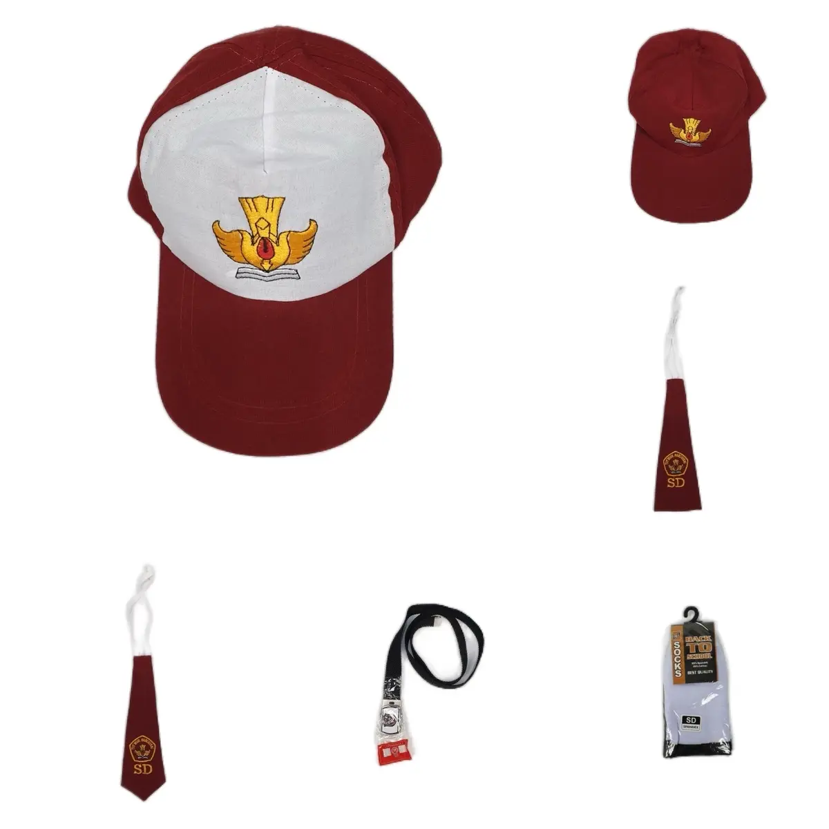 Topi Dasi Gesper kaos kaki SD Perlengkapan Sekolah SD