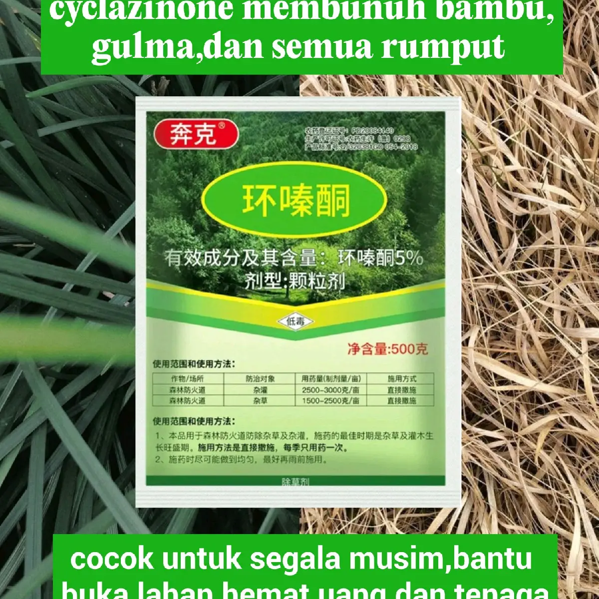 herbisida cylozinone pembasmi rumput,bambu,gulma,dan pembusuk pohon