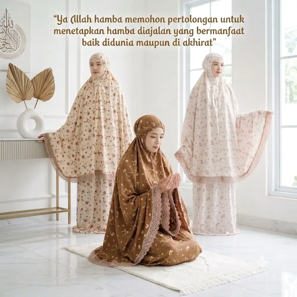 Mukena TM Collection Dewasa Katun Motif ARAFAH Bahan Premium Mewah