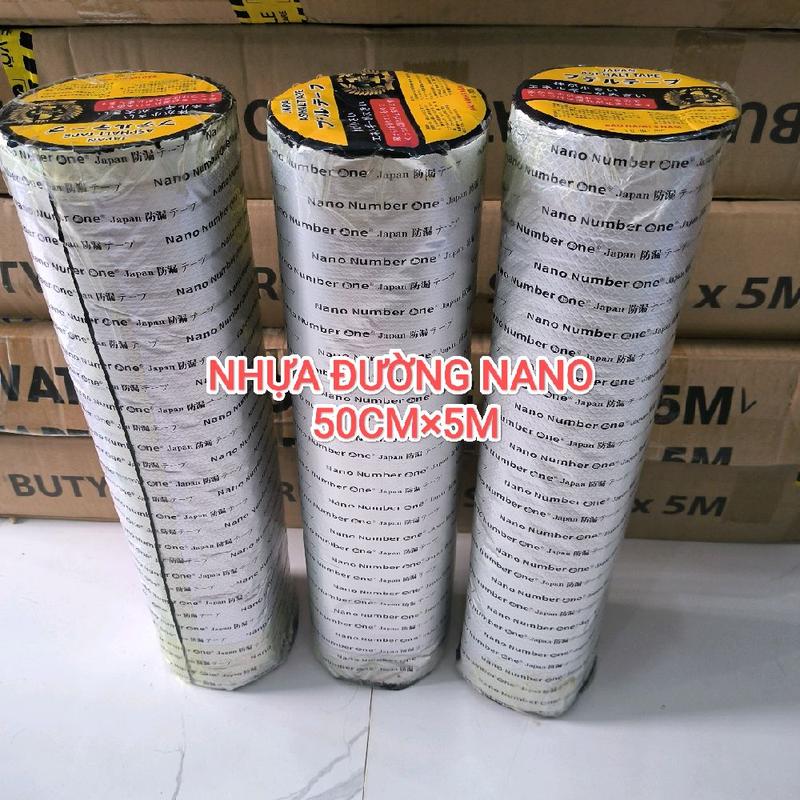 [50cm×5m] Băng Keo Nhựa Đường Chống Thấm Nano Nhật Bản,Vá Mái Tôn, dán Trần Nhà, Ống Nước.