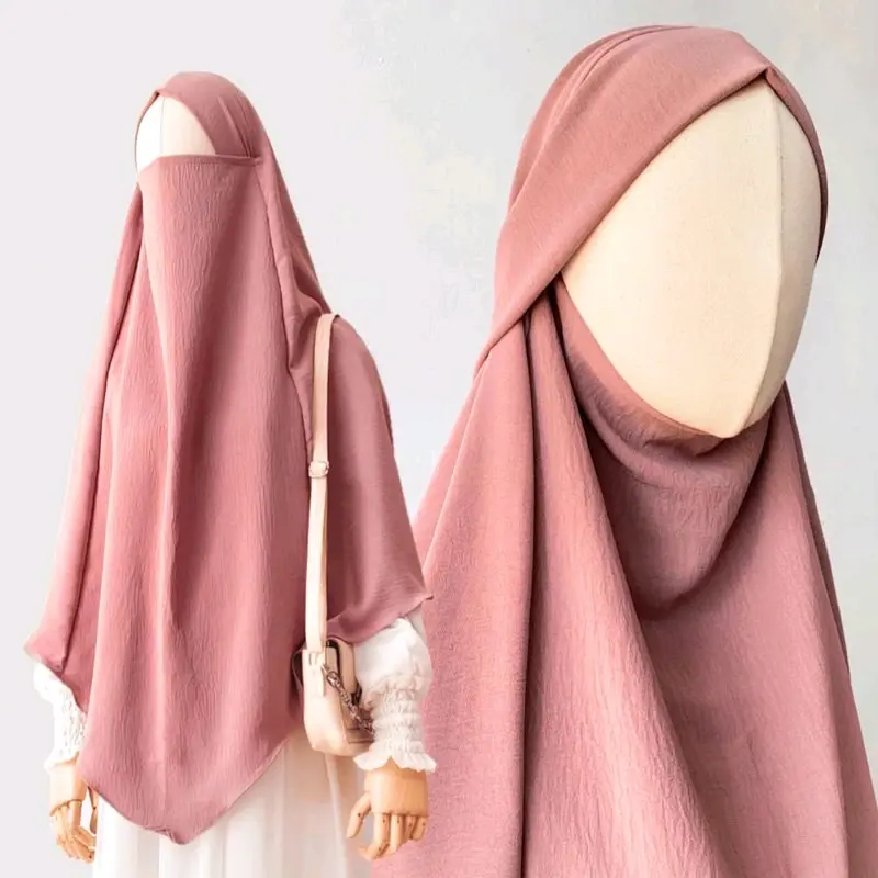 Jilbab Hijab Kerudung Khimar Instan Syari Cadar Tali Jumbo Crinkle Airflow Daily French Terbaru 3