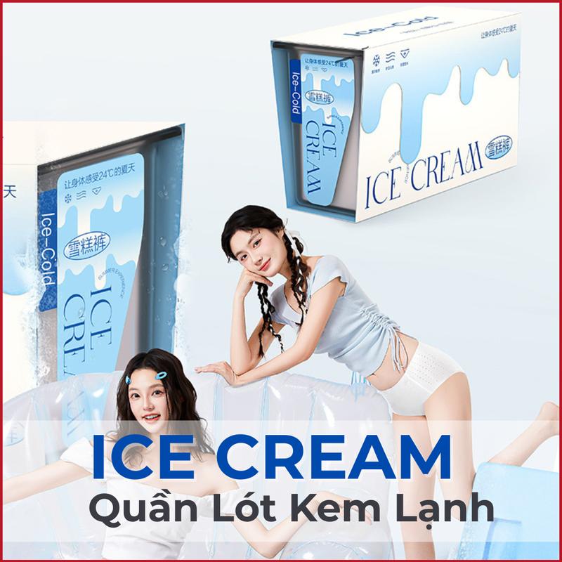 SET QUẦN LÓT TÀNG HÌNH, QUẦN LÓT KEM "ICE CREAM" - chất mát lạnh - kháng khuẩn 100A bảo vệ vùng kín - đúc su không đường may - 283 lỗ thoáng khí,  6 tông màu nhẹ nhàng dễ phối đồ - ICE889