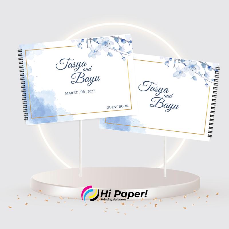 Buku tamu undangan CUSTOM Nama. Ukuran besar soft cover DESAIN KEKINIAN 3