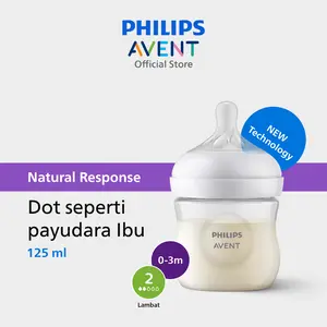 Philips Avent | Botol Susu Bayi | Natural Response | Dot Seperti Payudara Ibu | 125 ml | Single | SCY900/01
