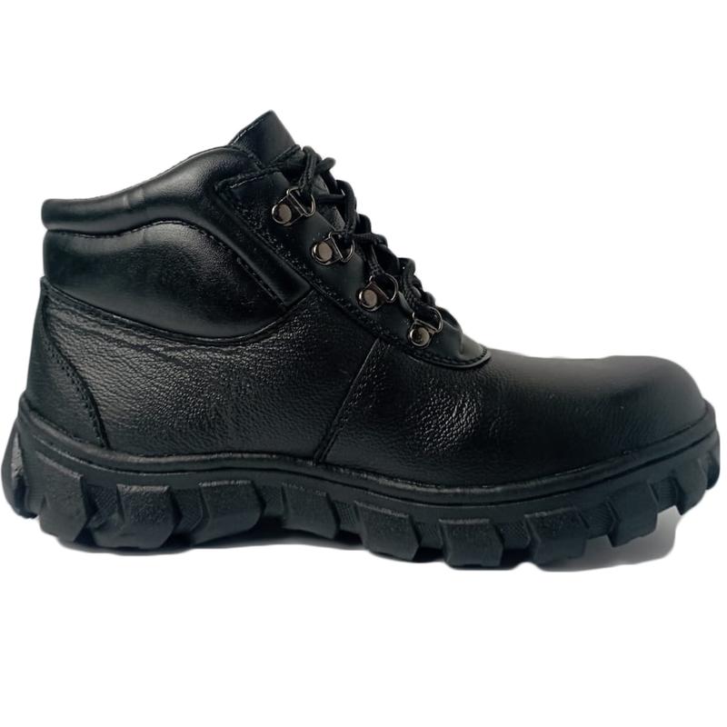 GAIA Aguatic Sepatu Safety Boots Kulit sapi asli ujung besi Hitam Proyek kerja lapangan 0