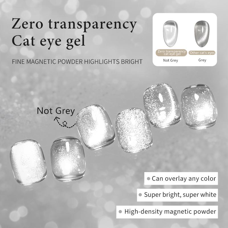Gel Sơn Móng Tay Mắt Mèo, Zero, Trong Suốt, Không Có Màu Nền, Hàng Mới Về 2025, Đá Pha Lê Nước Sôi Lung Linh Gel Mắt Mèo, Cần Đèn Làm Móng Để Khô