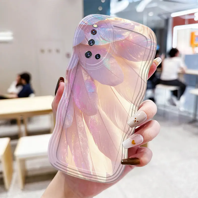 Casing Hp Untuk VIVO V19 V19 Neo V17 V17 Pro Casing Pola Bulu Fantasi indah lucu transparan Bahan silikon Cesing Hp Kesing Softcase Case