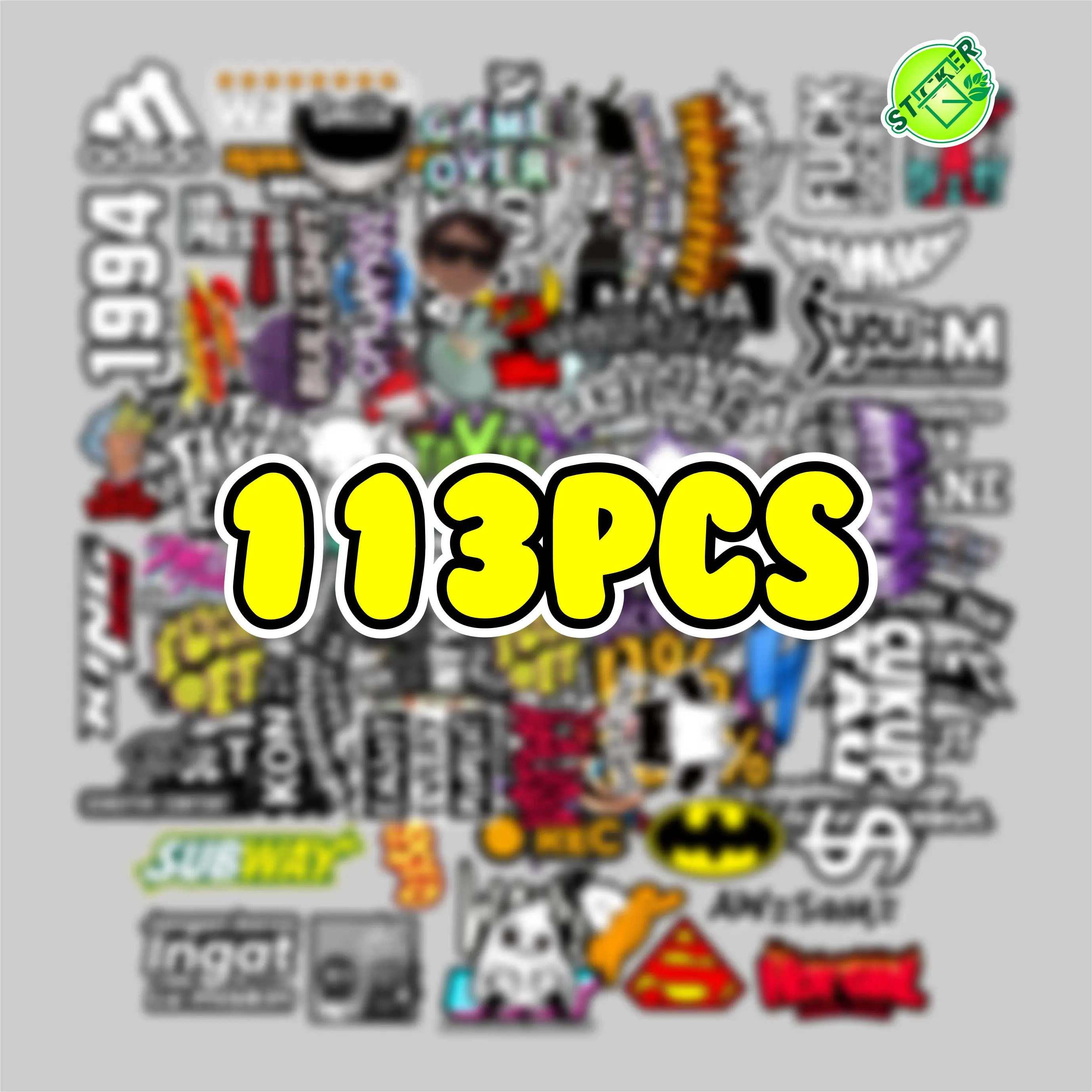 STIKER PACK ISI 113PCS KATA KATA VIRAL PRINT CUT TINGGAL TEMPEL
