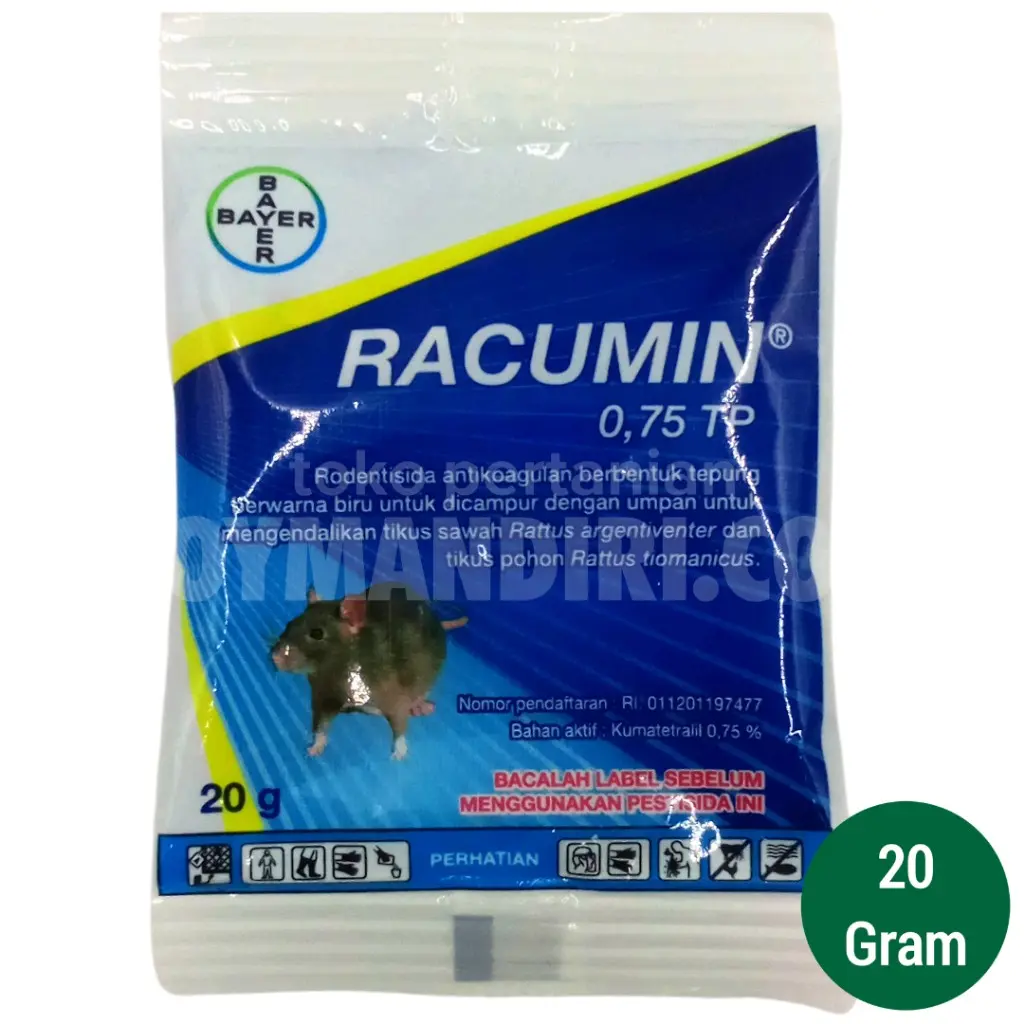 RODENTISIDA RACUMIN 0,75 TP 20 GRAM