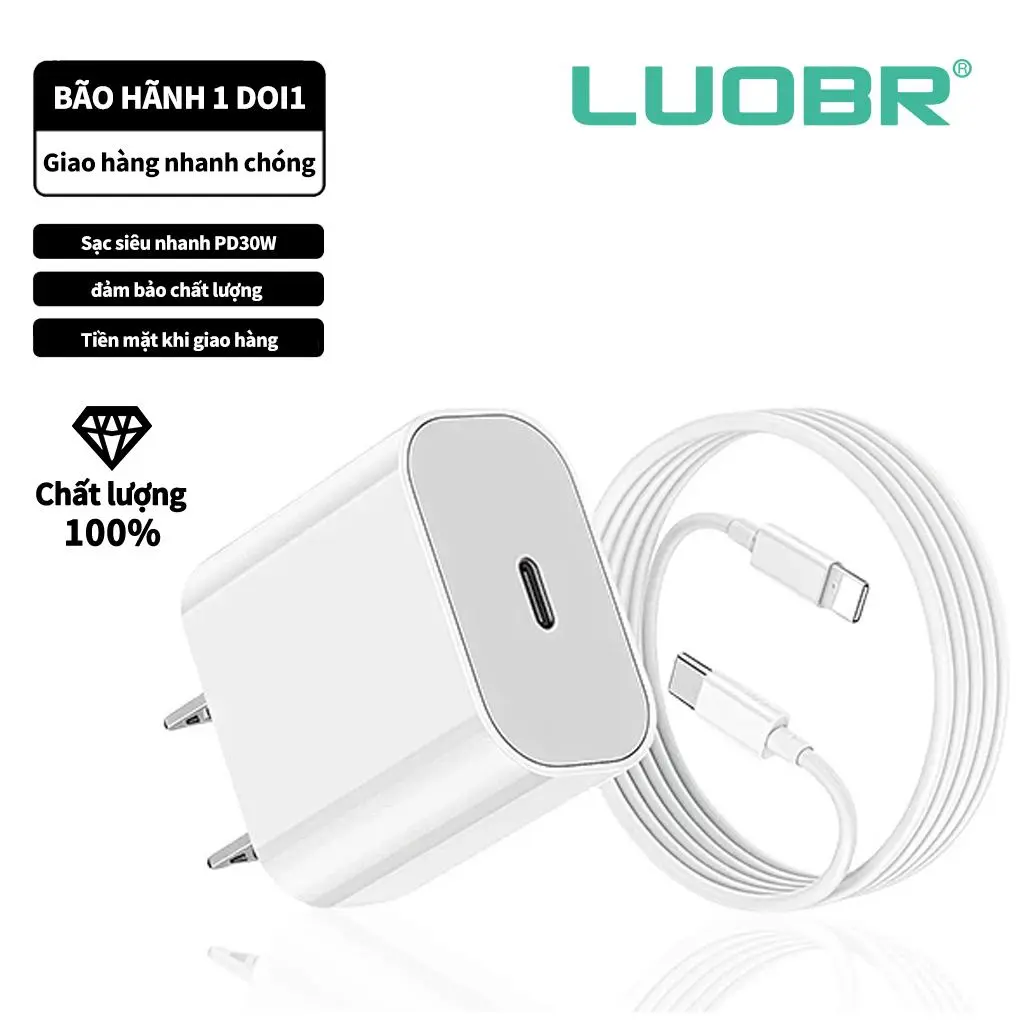 Sạc nhanh 45W, An toàn và ổn định, Tương thích với các mẫu điện thoại 11, 12, 13 và 14, Bảo hành 12 tháng, Bao gồm cáp LN