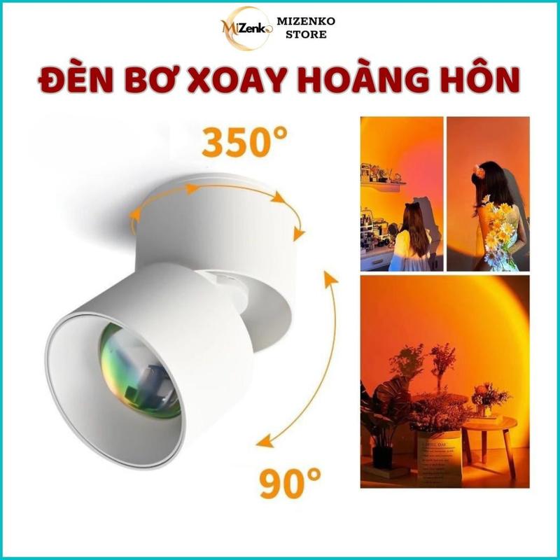 Đèn ống bơ hoàng hôn siêu đẹp xoay 350 chiếu điểm gắn tường trang trí