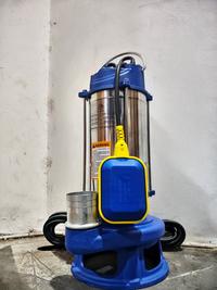 Gambar MAXPUMP Pompa Celup Air Kotor 2 inch Blade Otomatis Dengan Pisau Pemotong 1Hp Untuk Air Asin Laut Septic Tank / Kloset Casing Stainless & Power 750W untuk Lumpur Pasir Kuras Air Banjir 220V - WQD10-10-0.75FQG-BIRU dari Poseidonpump Kota Administrasi Jakarta Utara 5 Tokopedia