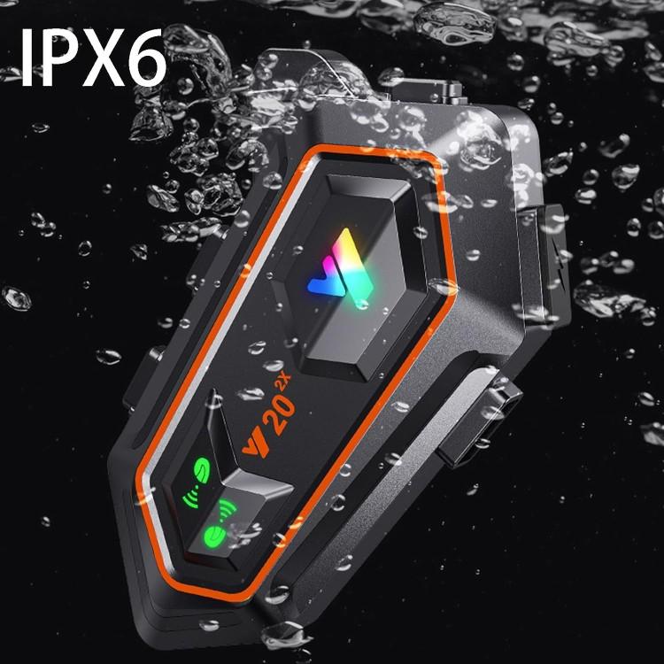 Intercom Headset Helm Bluetooth V5.3 RGB Earphone Handsfree Lampu Warna-warni IPX6 Tahan Air Headphone Led Interkom Headset Helm Bluetooth Music RGB