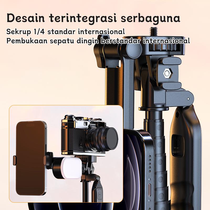 Product Introduction of TOOREA X70 Multifungsi 200CM Tongsis Tripod Aluminium Tripod Selfie Stick HP Stabilizer Holder Stand Bluetooth Remote Tongkat Selfie untuk Kamera DSLR Dengan 1/4 Adaptor 36