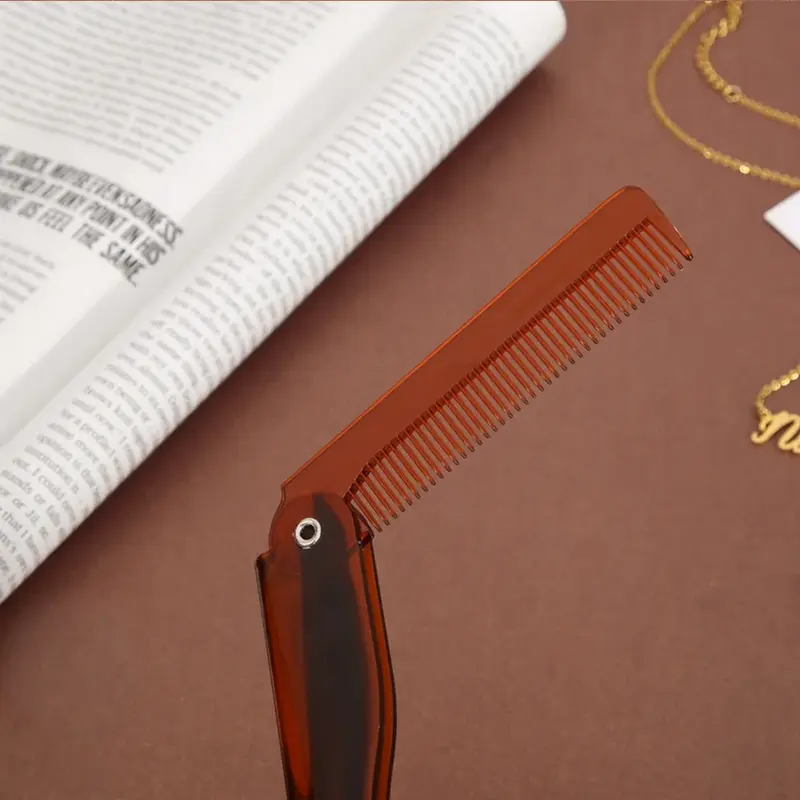 DK Sisir Rambut Lipat Foldable Pocket Hair Comb - HC002 - Black Jenggot 7