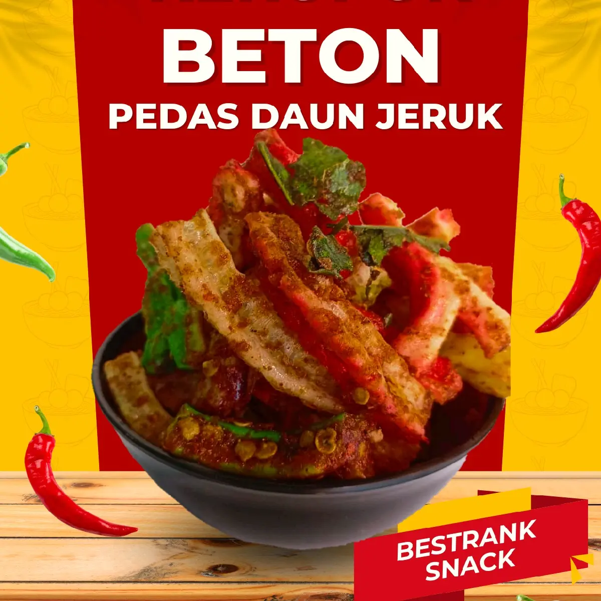 Kerupuk Beton Pedas Daun Jeruk 500 Gram - Snack Makanan Ringan Kering - Snacks, Food