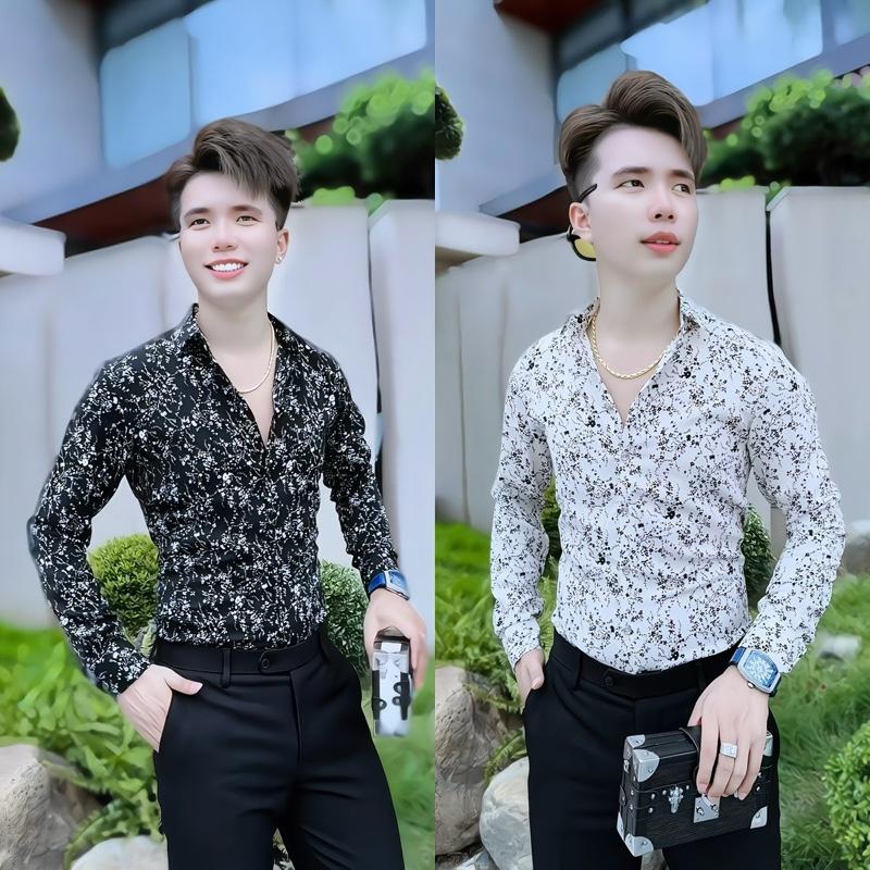 ÁO SƠ MI LỤA HOẠ TIẾT HOA LÁ