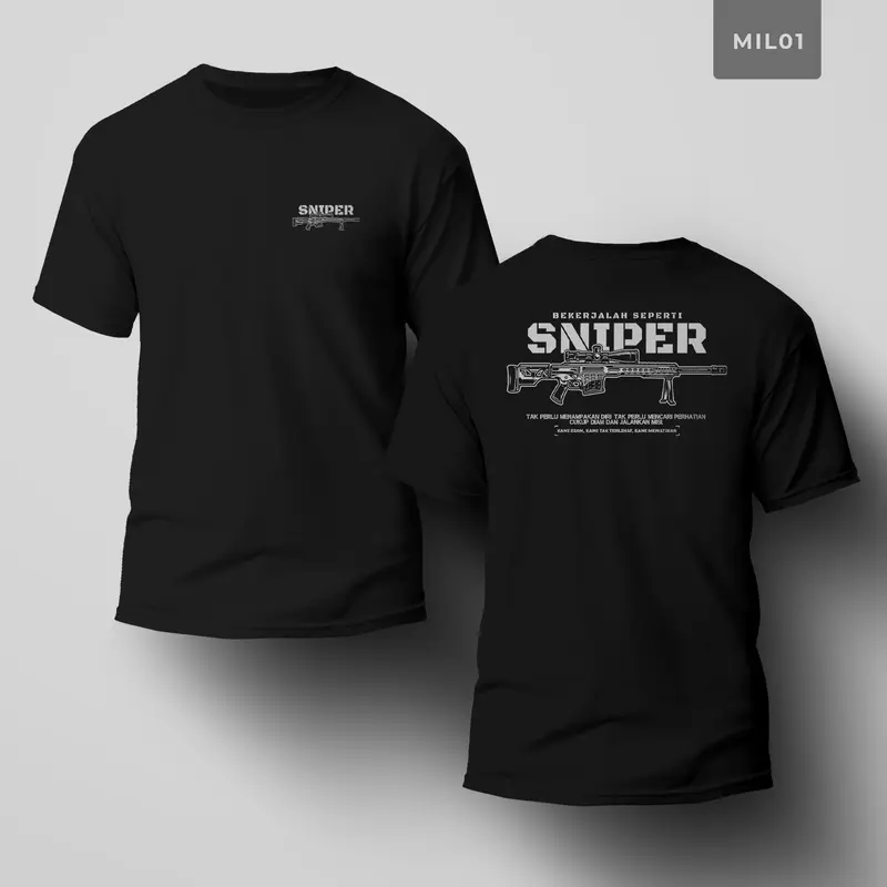 Kaos Hitam Milliter (MIL) Ukuran S-5XL Lengan Pendek  Kaos Distro Kaos Pria Kaos Lengan Pendek Kaos Keren Kaos Tshirt Oblong Baju Combed Katun Dewasa 0