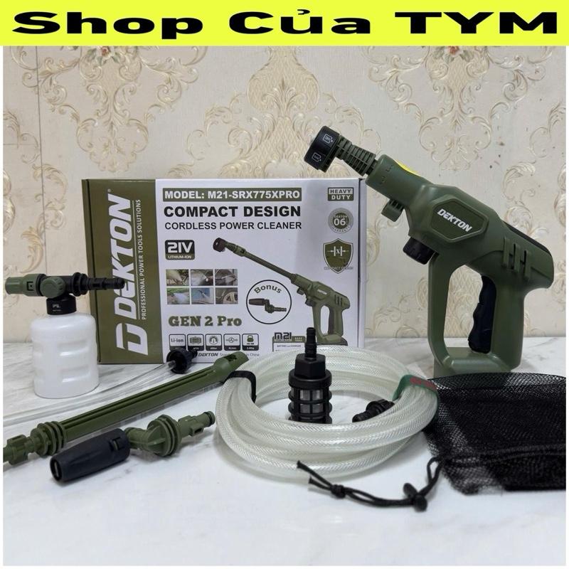 Máy rửa xe pin 21V DEKTON / M21-SRX775PRO và M21-SRX775XPRO / motor chổi than / chính hãng