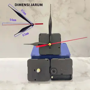 Mesin Jam Hitam Dinding Detak Import Good Quality Gold