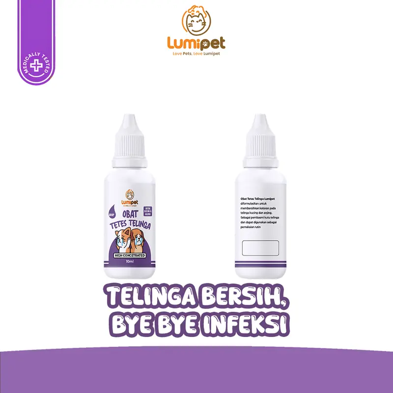 LUMIPET Tetes Telinga Pembersih & Penghilang Infeksi Radang Gatal dan Bau Tidak Sedap Kuping Kucing dan Anjing 6
