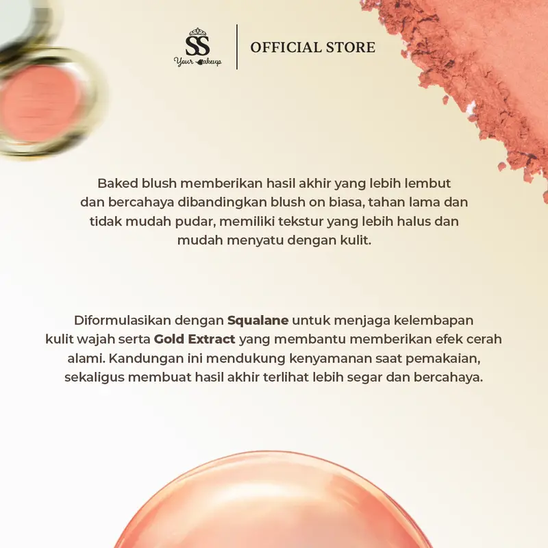 SS YOUR MAKE UP - Ivory Royal Perfect Matte Cushion Free Luxe Baked Blush Aura Peach 6