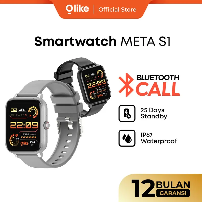 OLIKE Smartwatch Meta S1 Jam Tangan Pintar Pria dan Wanita Bluetooth Call Custom Wallpaper 100 Mode Olahraga Pemantauan Denyut Jantung 0