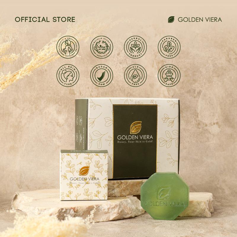 Golden Viera Soap 35gr - 10 pcs [Sabun Multifungsi bisa mengatasi jerawat di Wajah dan Punggung] 1