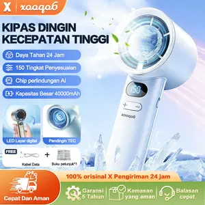 Xooqo6 Kipas Angin Portable Turbo Mini Fan Tangan Genggam LCD Tampilan Daya