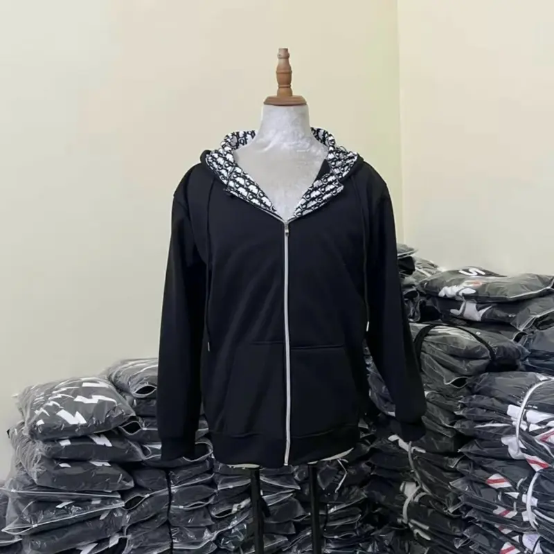 Áo khoác nỉ mũ lót(d.o ) đen chất nỉ tàu dành cho nam nữ from unisex