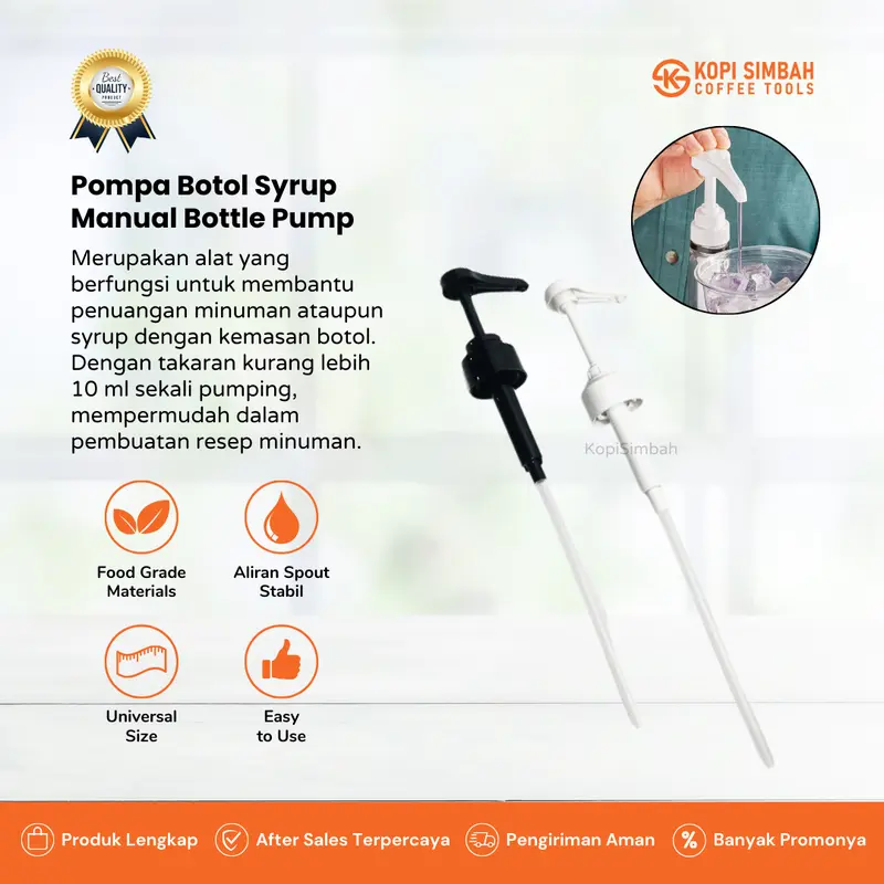 Pompa Botol Sirup Minuman Gula Cair Syrup Bottle Pump Universal hitam putih Kitchenware 0