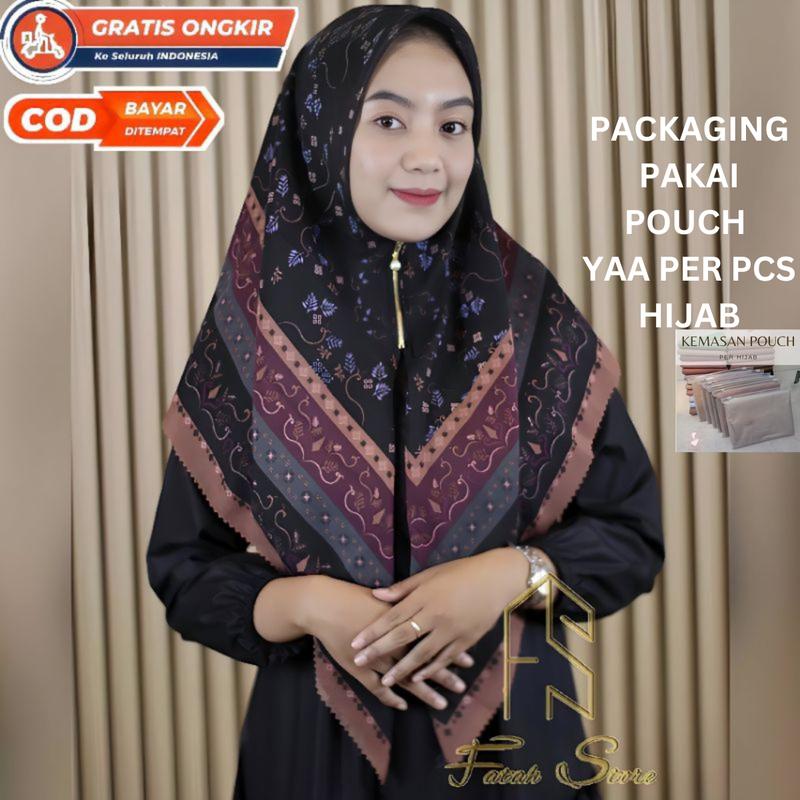 Product Introduction of Jilbab Segiempat Voal Motif Instan Resleting Dagu Hijab Zipper Motif Segiempat Instan Lembut Nyaman Kerudung Printing Muslim Santai Harian 5
