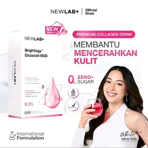 NEWLAB Brightlogy GlutaColl-5500| Collagen Drink | Minuman Collagen & Minuman Glutathione BPOM untuk Mencerahkan 15 Sachet