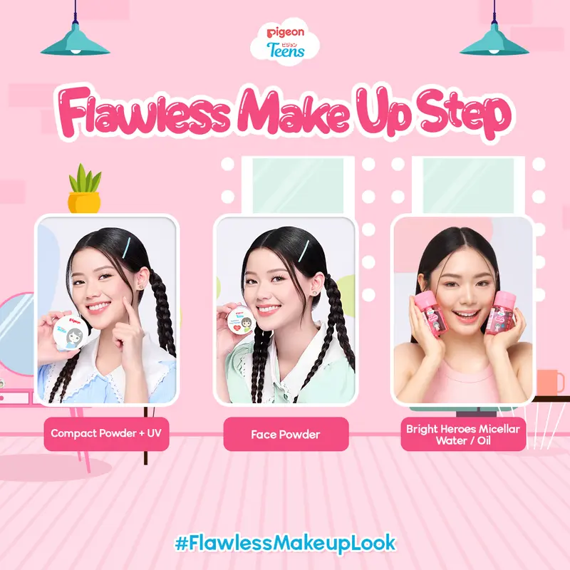 PIGEON TEENS MAKEUP FULL SET | Makeup Kit Remaja| Bedak dan Micellar Water Remaja| Untuk Semua Jenis Kulit 5
