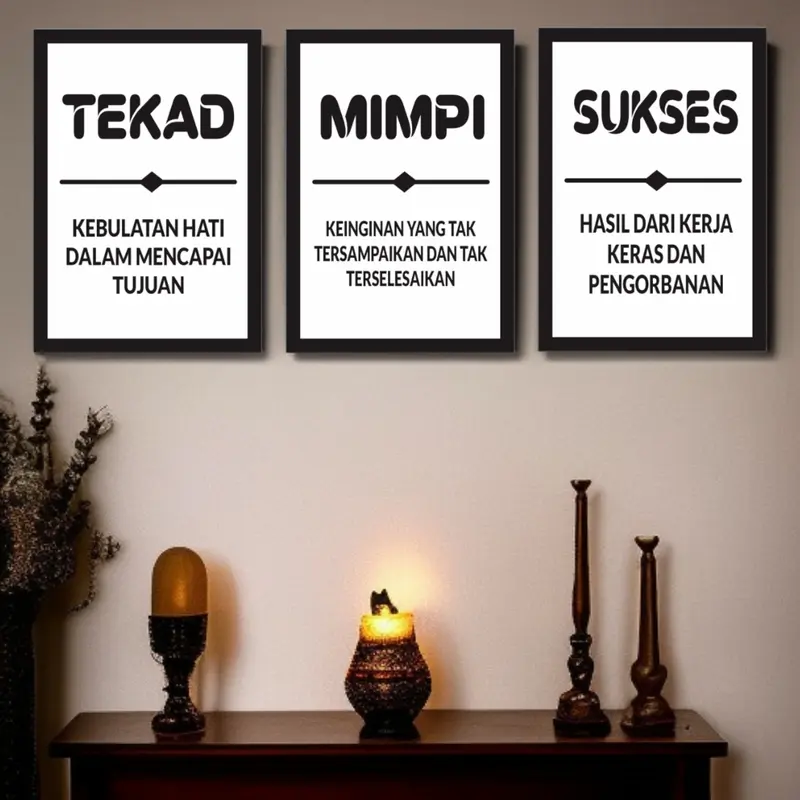 Hiasan Dinding Motivasi Media Bingkai Kayu MDF PROMO TERMURAH 4