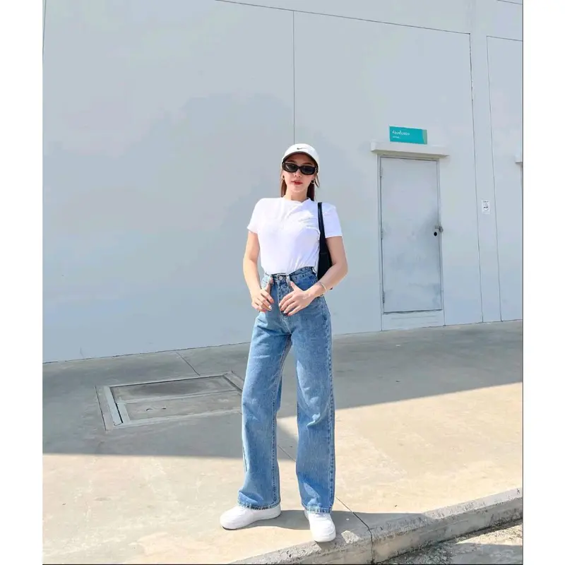 Celana Highweis Kulot Lose jeans //Celana Kulot cewek hightweist Lose jeans wanita Korea Panjang Nyaman Bawahan Waist Formal Loose Boyfriend Hitam Stretch 7