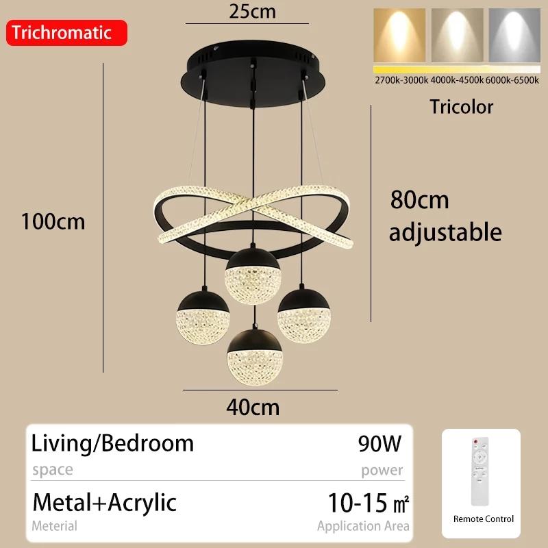 Product Introduction of Led 3 Warna  Nordik Kristal Lampu Gantung   Minimalisme proyeksi chandelier  Restoran Ruang Tamu kamar tidur Koridor  Dekoratif Mewah 26