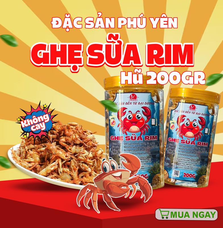 Ghẹ sữa rim giòn rụm 200g ăn là ghiền đặc sản Phú Yên snack giòn rụm
